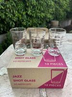 (แก้ว 6 ใบ) แก้วตวง 2 shot เนื้อแก้วใส มีสเกลวัดมาตรฐาน