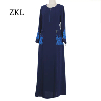 Jubah Muslim Bersulam, Milenium, dengan Setem Panas, Warna AB Timur Tengah, Berlian, Gaun Abaya Wani