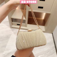 Túi xách nữ đi tiệc cưới, đi chơi sang chảnh đính kim tuyến lấp lánh hàng quảng châu cao cấp 88store