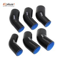 EPLUS Universal Silicone Tubing Hose Connector Intercooler Turbo Intake Pipe Coupler Hose 45 Degrees Multiple Sizes Black