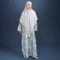 Lozy Hijab - Sora Dress (Dress Denim Jeans Pocket Ruffle Bahan Cotton Denim Unfinished Look) Jacquar