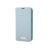 【Gramas】iPhone 13 Pro 6.1吋 Shrink 時尚工藝 掀蓋式皮套(淺藍)
