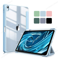 For iPad Case 10.2 9th 8th 7th 10 10th Generation Pro 11 12.9 2022 Cover Clear Pencil Holder Funda For iPad Air 5 4 10.9 Cases
