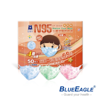 藍鷹牌 N95立體型2-6歲幼童醫用口罩-50片x5盒(藍/綠/粉)