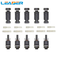 LEADER 5 Pairs/lot PV 1000V Connector for Solar Panel Mount and Inverter Panel Solar Connector Solar Coupler IP67 SY-CP4C