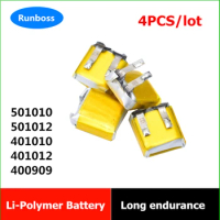 4PCS/Lot 501010 501012 401010 401012 400909 3.7V Lithium Polymer Battery For TWS Bluetooth Headset I7 I9S i10 I12 MP3 MP4 GPS