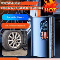 Dual Screen Car Inflatable Pump Multifunctional Portable Electric Air Pump Wireless High Pressure Cylinder Tyre Inflator