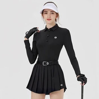 Fall/Winter New Golf Long Sleeve Lapel Top Woman High-end Leisure Slim Warm Clothes Female Golf Polo Shirt Short Skort
