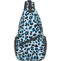 Animal Leopard Print Casual Sling Bag Crossbody Sling Backpack Gym Sports Travel Hiking Daypack Unisex Chest Bag Shoulder Bag