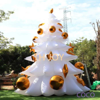 free air ship to door, 20ft 6m Giant Christmas Inflatable Tree, white inflatable Christmas tree balloon for holiday decoration