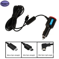 DC 8V-36V To 5V 3A Car Cigarette Lighter Charger Mini / Micro 5pin Plug Power Adapter w/ USB Port 3.5m Cable with On/Off Switch