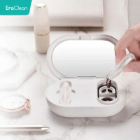 Eraclean Contact Lens Case Cleaning Box Portable Rechargeable Ultrasonic Automatic Cleaner Washer Eliminated Bacteria