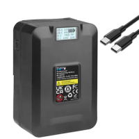 192.4Wh V-Battery V-Lock Mount Battery with OLED Display for Sony Camcorder Camera BP Battery w USB PD 9V/12V Fast Charge Port