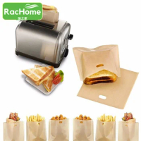 Non-stick Bread Bag Microwave Oven Heating Pastry Tool 4/10pcs/set Toaster Bag Grilled Cheese Toast Bags Reusable Sandwich Bag
