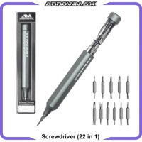 ARROWMAX Manual Screwdriver Set (22 in 1) S2 Steel Magnetic Precision Double Tip Bits Alloy CNC Body Mini Screwdrivers