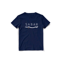 Kaos Sabar - Kaos Dakwah Premium Katun Crew Neck Simpel  Combed Arab Tulisan