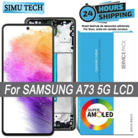 Super AMOLED LCD for Samsung A73 5G Display Touch Screen Digitizer, Repair Parts