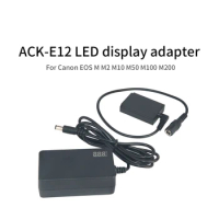 ACK-E12 LED Display Adapter Kit DR-E12 DC Coupler LP-E12 Dummy Battery for Canon EOS M M2 M10 M50 M100 M200
