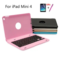 New Wireless Bluetooth Keyboard Case for IPad Mini4 Mini 4 A1538 A1550 ABS + Plastic Protective Cover Case + Gifts