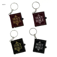 X7YA Mini Bible Pendant Soft Fabric Keychains Small Books Key Rings Decor