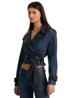 เสื้อเทรนช์โค้ทผู้หญิง Cropped Denim Keith หลากสี