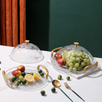 PET Dessert Tray round Tray Household Tea Cup Storage Water Cup Plastic Tea Tray Nordic Ins Fruit Tr