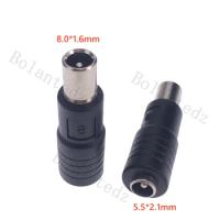DC jack 8.0*1.6/8.0x1.6mm Male to 5.5x2.1mm Female DC Power Aadpter For Xiaomi Laptop For Balance Scooter Charging DC Jack Plug