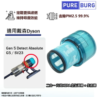 適用Dyson戴森Gen 5 Detect Absolute G5 / SV23無線吸塵器更換用空氣HEPA集塵濾網芯