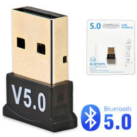 USB Bluetooth Receiver BT Transmitter Aptx Mini Adapter USB Bluetooth 5.0 Dongle V5.0 Driver Free Adapter For Windows 7/8/8.1/11
