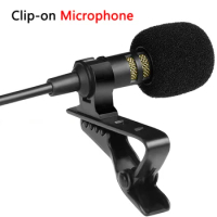 Portable Mini Lavalier Microphone Condenser Clip-on Lapel Mic Wired 3.5mm USB Microphones For Mobile Phone Laptop PC DSLR Camera