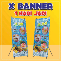 CETAK X BANNER (TERMASUK TIANG) FLEXY 280 | STAND BANNER TERMASUK TIANG