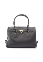 Salvatore Ferragamo Pre-Loved Salvatore Ferragamo Gancini Handbag leather black