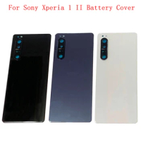 Rear Door Housing Case Battery Cover Panel wtih Heat sticker For Sony Xperia 1 II XQ-AT51 XQ-AT52 Back Glass Cover with Logo