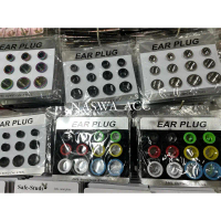 ANTING PIERCING/ EAR PLUG PLASTIK  BESI  KARET satu card isi 12pcs