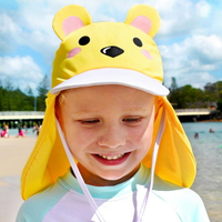 兒童遮陽帽 兒童卡通可愛遮陽防曬帽 海邊沙灘防風護頸泳帽  88318