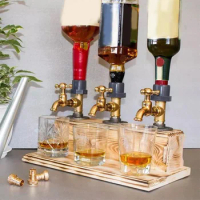 Whiskey Wood Dispenser Gift Wine Dispenser Wood Wall Mounted Liquor Dispenser