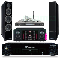 【金嗓】CPX-900 K1A+AK-9800PRO+SR-928PRO+AS-168 黑(4TB點歌機+擴大機+無線麥克風+喇叭)
