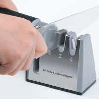 Pengasah Pisau Dapur Serbaguna Tajamkan 4-In-1 Knife Sharpener Kitchenware Gadgets Household Whetsto