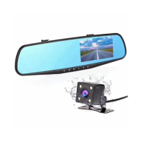 4.3Inch Car Dash Cam Driving Recorder HD 1080P Cycle Mirror Dvr Dash Cam Dual Lens Video Recorder Car DVR Dash