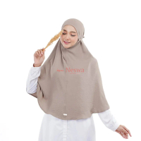NESWA Bergo Crinkle Airflow Premium XL Jumbo Sedang Bergo Jilbab Non-Pad Kerudung Instan Muslim Syar