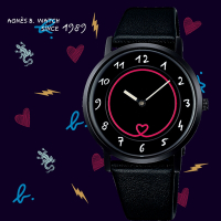 agnes b.marcello 35週年限量款霓虹腕錶-34mm VJ20-KVP0C/BJ5022X1