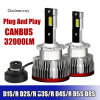 2PCS D2S LED D1S D1R D3S D4S Car Headlight Bulb D5S D8S D2R D3R D4R Canbus 32000LM 6000K Kit LED Lamp to Replace HID Conversion