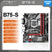 SZMZ B75 S Motherboard LGA 1155 support 4*DDR3 USB3.0 SATA3 NVME WIFI Placa Mae 1155 plate board pc gamer B75 LGA1155