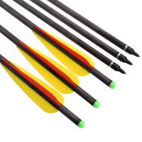 12Pcs Archery Carbon Crossbow Bolt Arrow Screw Point Arrow for Archery Hunting Outdoor Sporting Free shipping