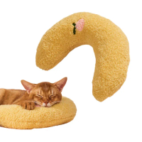 珍珠棉柔軟貓咪U型枕(枕頭 陪睡枕 寵物用品 睡眠枕 寵物玩具 睡墊 抱枕 狗狗幼貓)