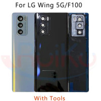 New Back Glass Cover For LG Wing 5G Back Door Replacement Hard Battery Cover Rear Housing Cover LMF100N LM-F100V F100