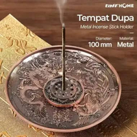 TaffHOME Tempat Dupa Stick Incense Holder - Estetik Spiritual, Aman dari Kebakaran IH MerahGold+Zodi