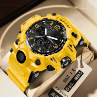 MSTIANQ Brand Black Digital Watch for Men Sports Waterproof Outdoor Chronograph Hand Clock G Infantry Shock Student Wristwatch