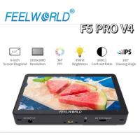 FEELWORLD F5 Pro V4 6 Inch Touch Screen Portable Monitor Camere DSLR 3D LUT Full HD 1920x1080 4K HDMI In Out F970 External Kit