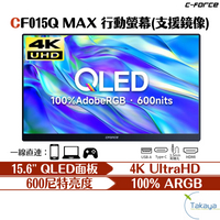 C-FORCE CF015Q MAX 15.6吋 行動螢幕 4K 攜帶型螢幕 窄邊框 PS5 XBOX 螢幕 高畫質